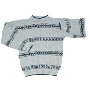 Vintage 90s Timber Trail Nature Crewneck Knit Pullover Sweater Large